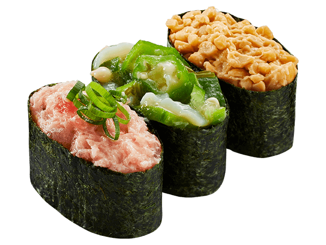３種のとろねば軍艦食べ比べ