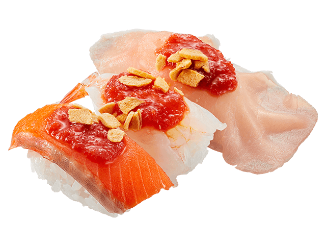 夏のトマトガーリック３貫食べ比べ