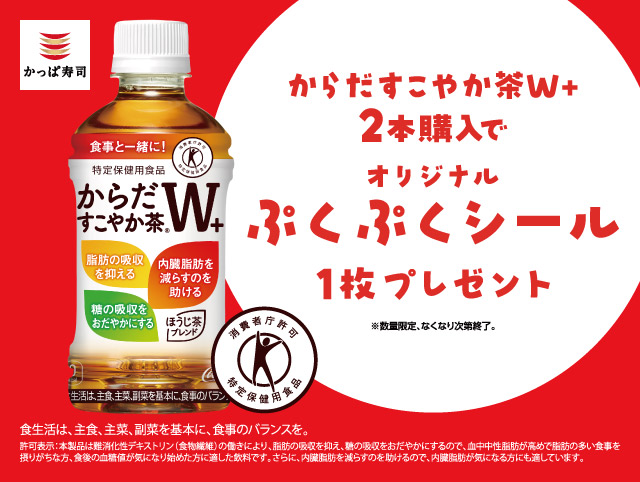 キャンペーンセット シール付 からだすこやか茶W＋【２本】