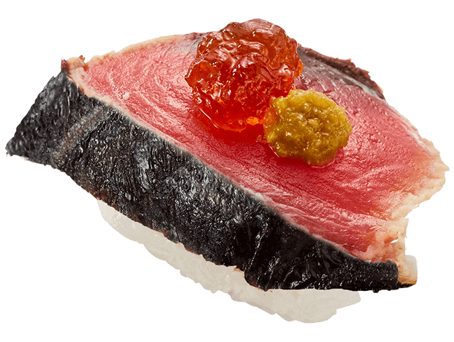 鹿児島県指宿市産厚切り炭焼きかつおたたきポン酢ジュレのせ 柚子胡椒付き