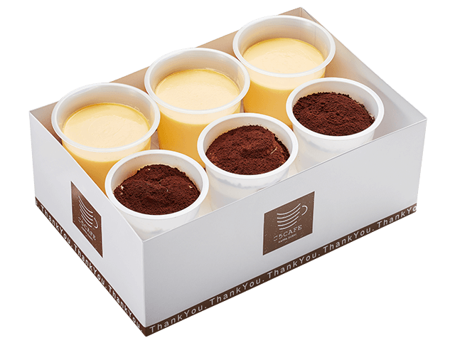 お持ち帰り用プレミアムスイーツＢＯＸプリン・新とろ生ティラミス各３個
