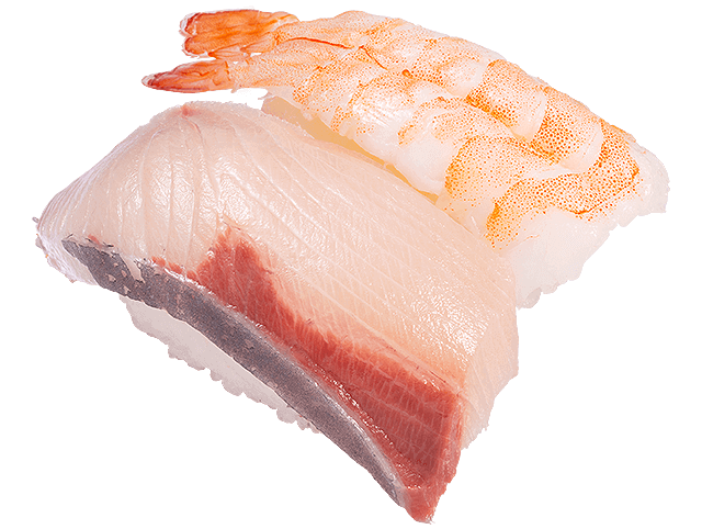 活〆寒ぶり・えび二種盛り