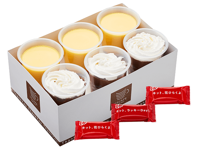 お持ち帰り用プレミアムスイーツＢＯＸプリン・きっと、とろけるプレミアムプリン各３個