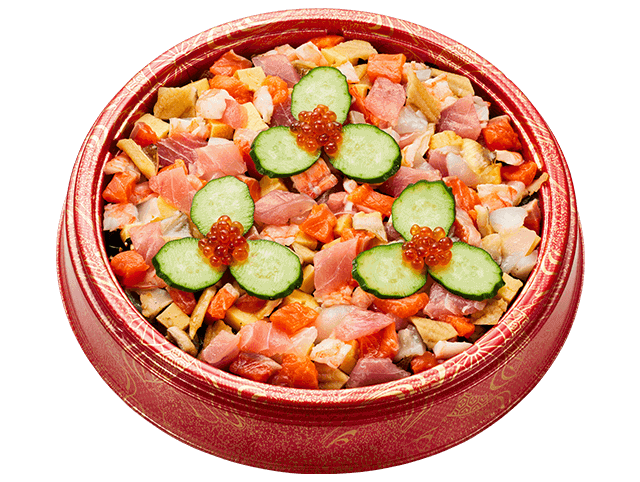 ご予約承り中 【２／２６～３／３販売】 ９種具材の海鮮ばらちらしファミリーサイズ