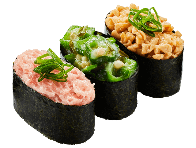 ３種のとろねば軍艦食べ比べ