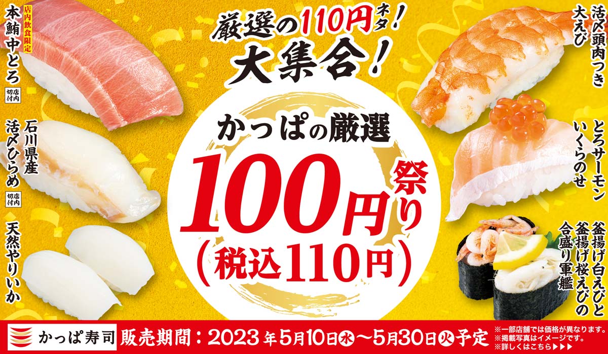 かっぱの厳選100円(税込110円)祭り